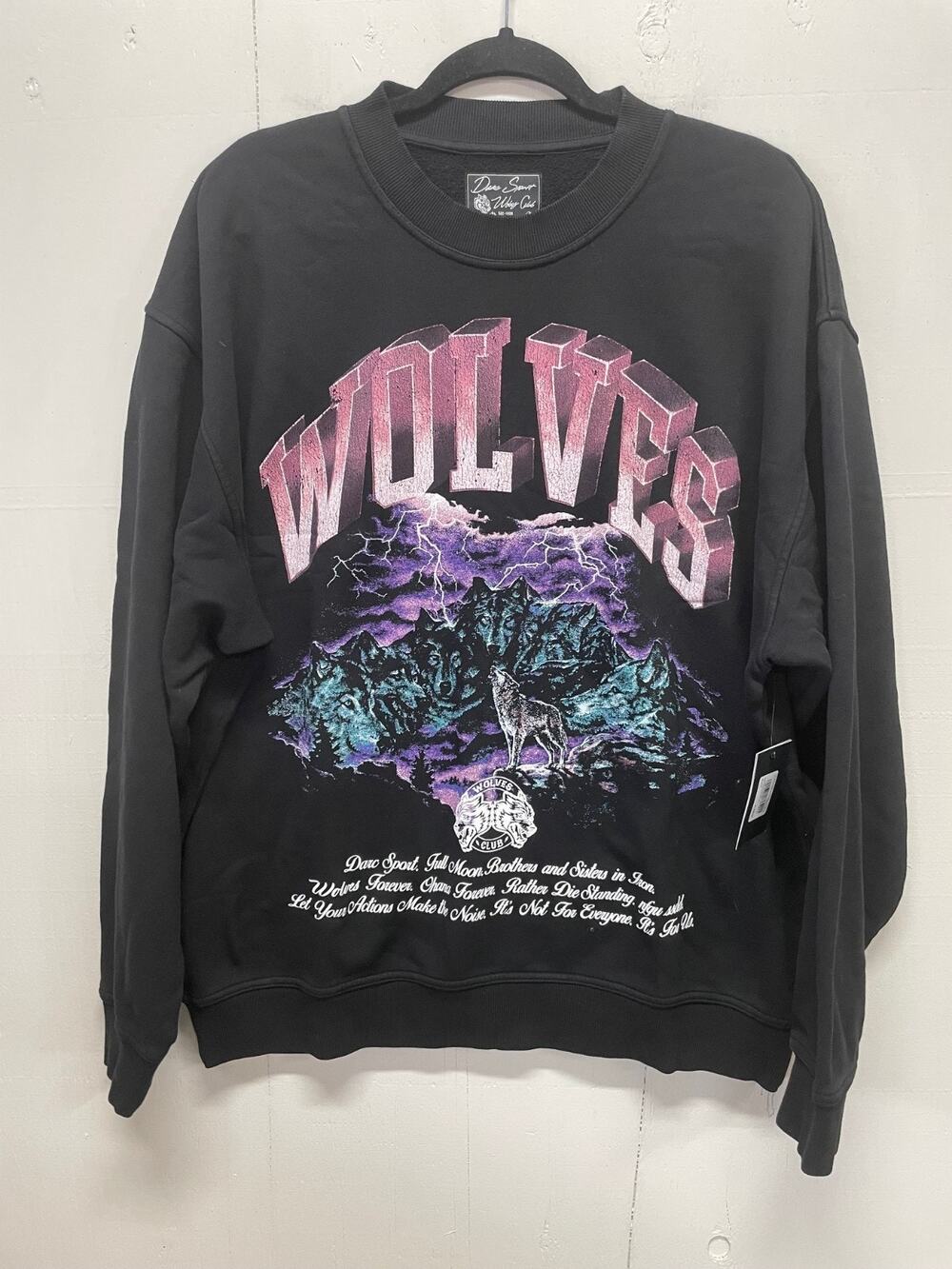 Darc Sport Wolves Club Black Sweatshirt XL Ohana Tour #522-1000 New With Tags